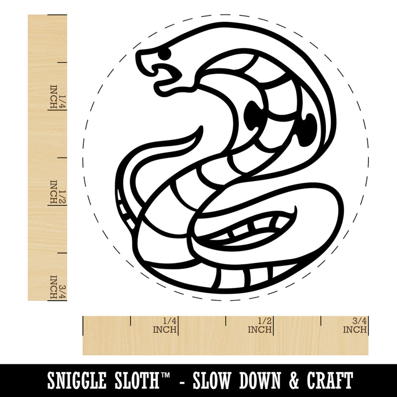Coiled Cobra Snake Self-Inking Rubber Stamp for Stamping Crafting Planners