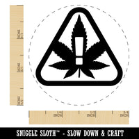 Contains Cannabis Warning Triangle Self-Inking Rubber Stamp for Stamping Crafting Planners
