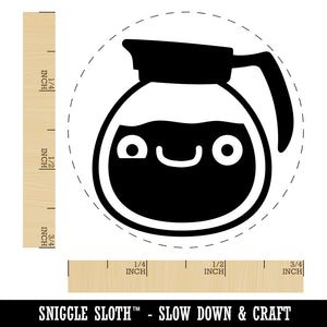 Cute Kawaii Caffeinated Coffee Pot Self-Inking Rubber Stamp for Stamping Crafting Planners