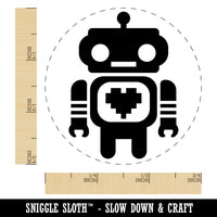 Cute Little Robot with a Heart Self-Inking Rubber Stamp for Stamping Crafting Planners