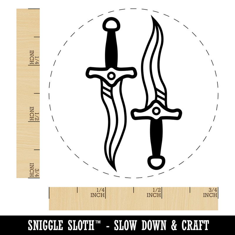 Daggers and Knives for a Thief or Rogue Self-Inking Rubber Stamp for Stamping Crafting Planners