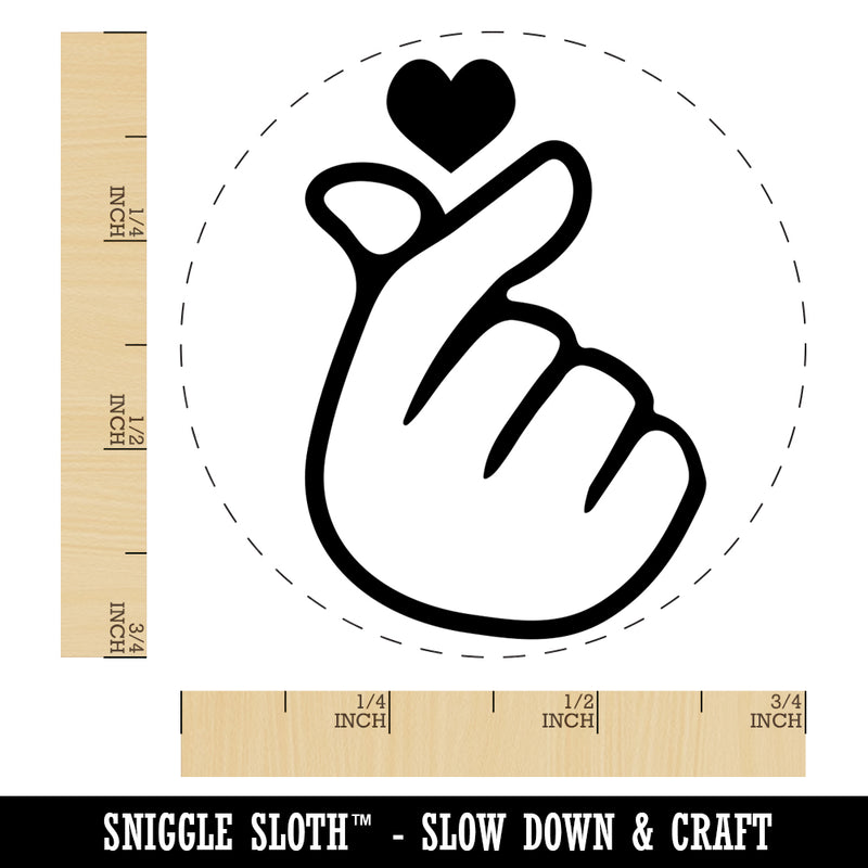 Heart Fingers Gesture of Love Self-Inking Rubber Stamp for Stamping Crafting Planners