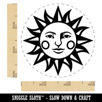 Heraldic Sun Face Self-Inking Rubber Stamp for Stamping Crafting Planners