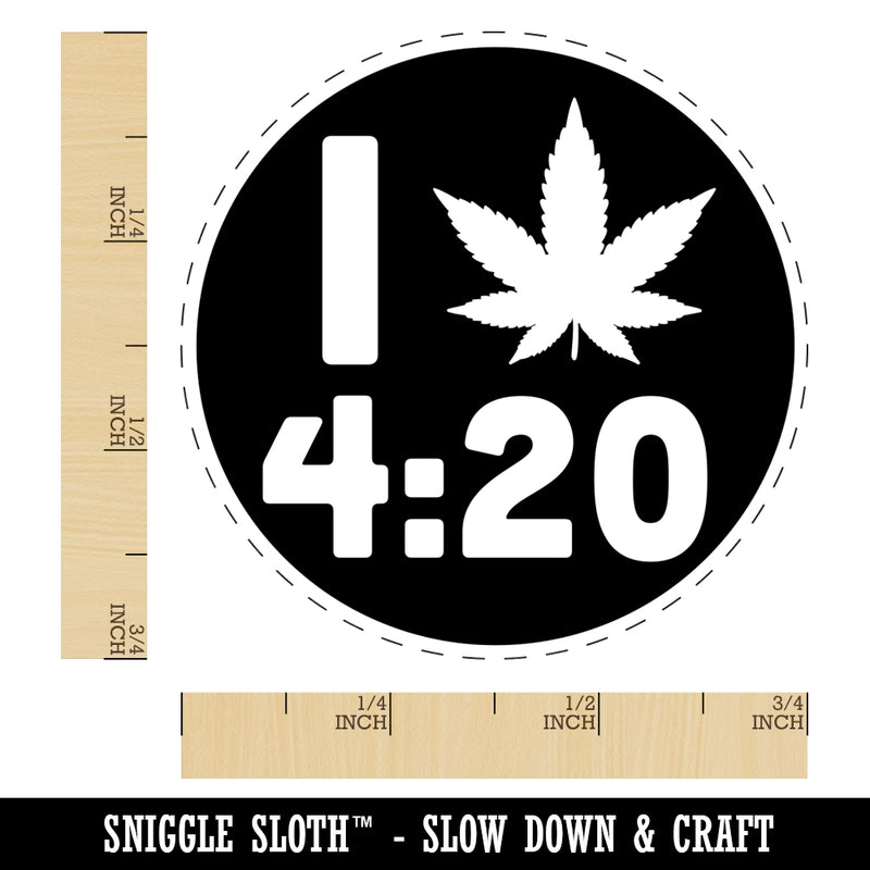 I Love 420 Marijuana Circle Self-Inking Rubber Stamp for Stamping Crafting Planners