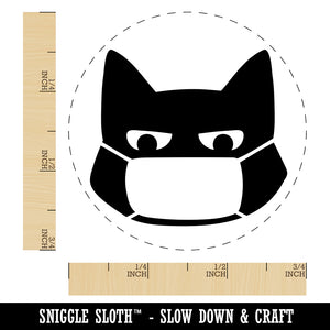 Judgmental Cat Wearing Mask Self-Inking Rubber Stamp for Stamping Crafting Planners