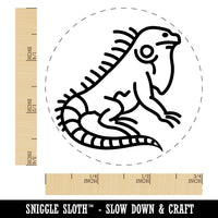 Lounging Lizard Iguana Self-Inking Rubber Stamp for Stamping Crafting Planners