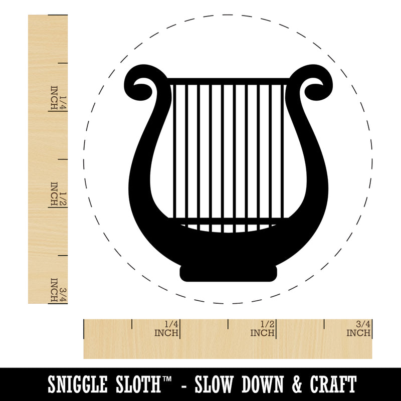 Lyre Harp Musical Instrument Self-Inking Rubber Stamp for Stamping Crafting Planners