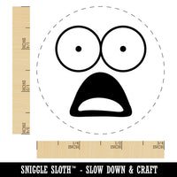 Mouth Agape Shocked Face Self-Inking Rubber Stamp for Stamping Crafting Planners