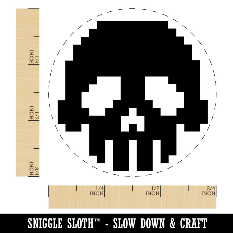 Pixel Digital Skull Self-Inking Rubber Stamp for Stamping Crafting Planners