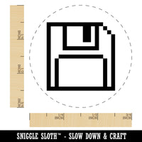 Pixel Save Floppy Disk Icon Self-Inking Rubber Stamp for Stamping Crafting Planners