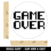 Pixel Video Game Over Text Self-Inking Rubber Stamp for Stamping Crafting Planners