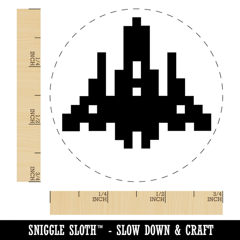 Retro Invaders from Space Rocket Ship Self-Inking Rubber Stamp for Stamping Crafting Planners