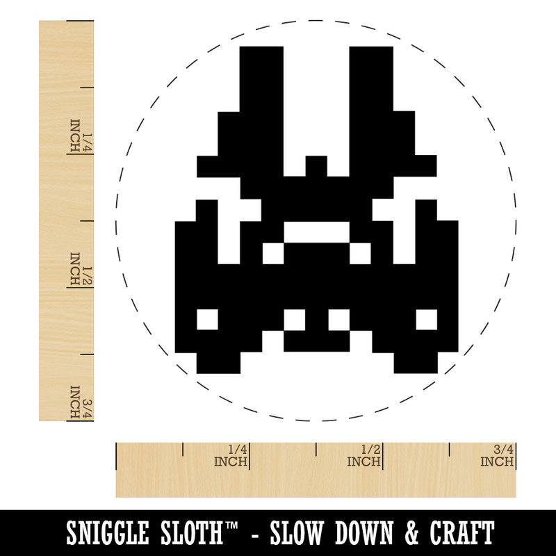 Retro Invaders from Space Star Ship Self-Inking Rubber Stamp for Stamping Crafting Planners