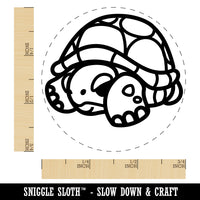 Shy Turtle Hiding in Shell Self-Inking Rubber Stamp for Stamping Crafting Planners