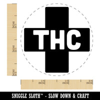 THC Medicinal Marijuana Medical Cross Self-Inking Rubber Stamp for Stamping Crafting Planners