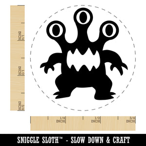 Three Eyed Alien Monster Self-Inking Rubber Stamp for Stamping Crafting Planners