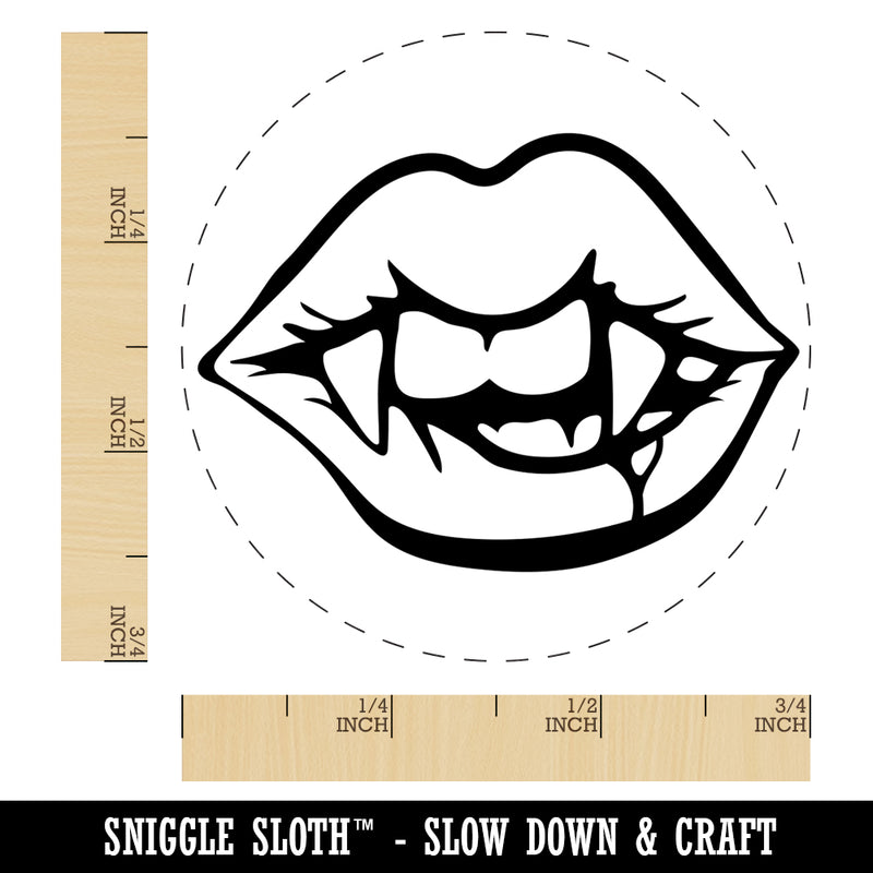 Vampire Lips and Teeth Halloween Self-Inking Rubber Stamp for Stamping Crafting Planners