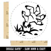Zombie Hand Popping Out of Ground Halloween Self-Inking Rubber Stamp for Stamping Crafting Planners