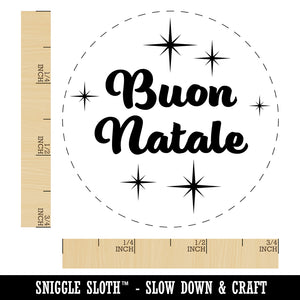 Buon Natale Merry Christmas Italian Starburst Self-Inking Rubber Stamp for Stamping Crafting Planners