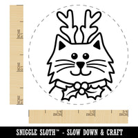 Cat Reindeer Christmas Self-Inking Rubber Stamp for Stamping Crafting Planners