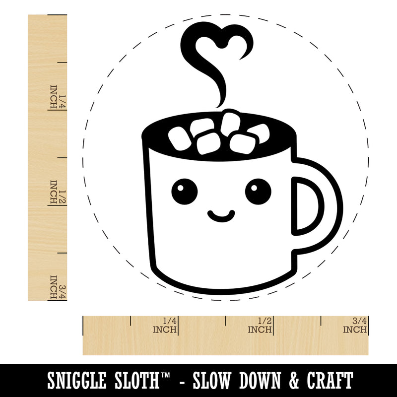 Cute Kawaii Hot Chocolate Self-Inking Rubber Stamp for Stamping Crafting Planners