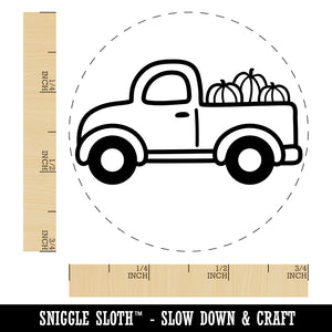 Cute Truck with Pumpkins Fall Harvest Self-Inking Rubber Stamp for Stamping Crafting Planners