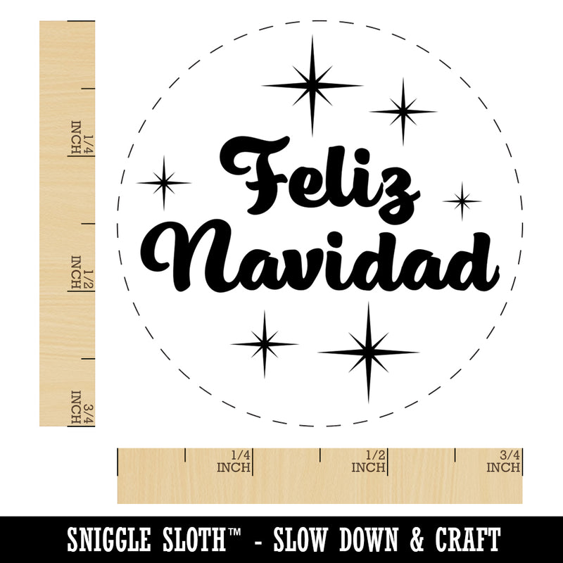 Feliz Navidad Merry Christmas Starburst Self-Inking Rubber Stamp for Stamping Crafting Planners