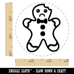 Gingerbread Man Sad Eaten Cookie Christmas Self-Inking Rubber Stamp for Stamping Crafting Planners