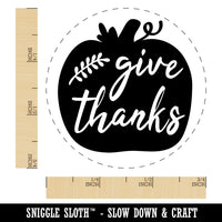 Give Thanks Pumpkin Thanksgiving Self-Inking Rubber Stamp for Stamping Crafting Planners