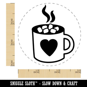 Hot Chocolate with Marshmallows Heart Mug Self-Inking Rubber Stamp for Stamping Crafting Planners