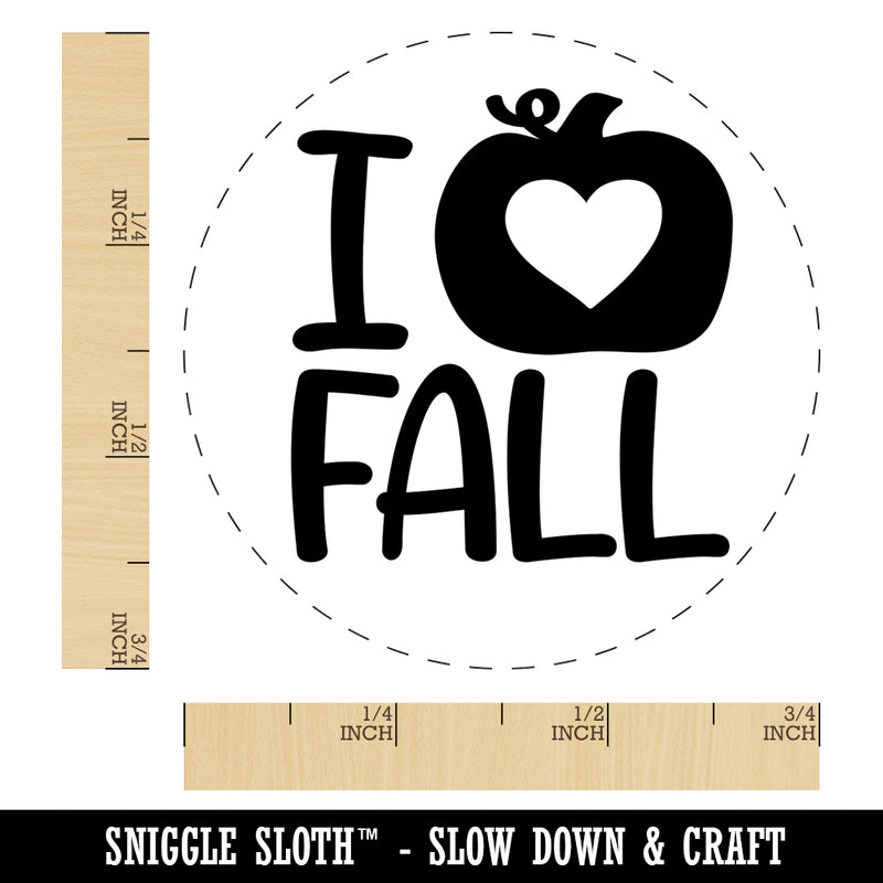 I Heart Love Pumpkin Fall Self-Inking Rubber Stamp for Stamping Crafting Planners