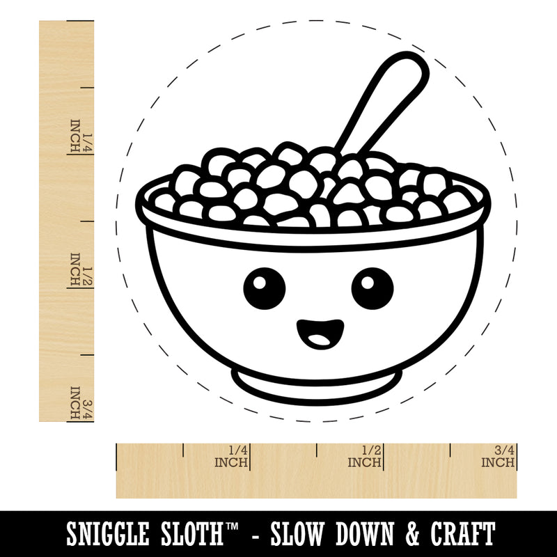 Kawaii Cute Bowl of Cereal Self-Inking Rubber Stamp for Stamping Crafting Planners