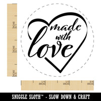 Made with Love in Heart Self-Inking Rubber Stamp for Stamping Crafting Planners