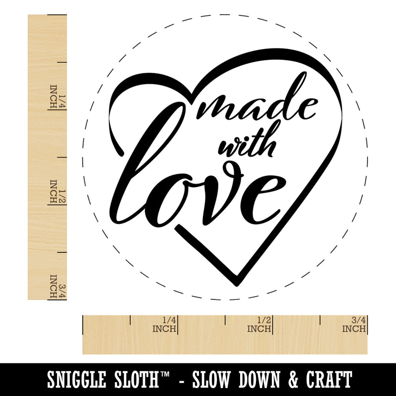 Made with Love in Heart Self-Inking Rubber Stamp for Stamping Crafting Planners