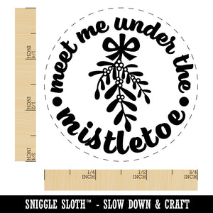 Meet Me Under the Mistletoe Merry Christmas Self-Inking Rubber Stamp for Stamping Crafting Planners