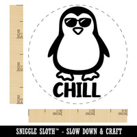 Penguin Chill Self-Inking Rubber Stamp for Stamping Crafting Planners