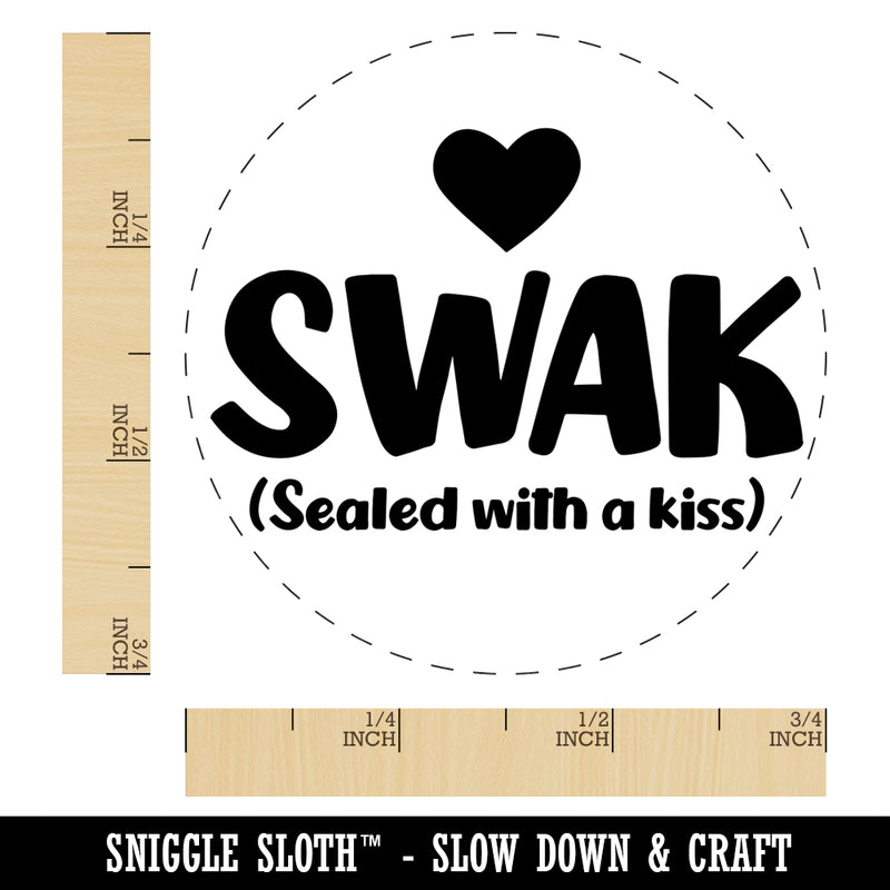 Sealed With a Kiss Heart Love Self-Inking Rubber Stamp for Stamping Crafting Planners