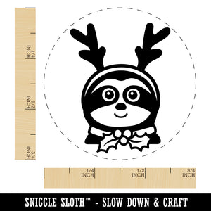 Sloth Reindeer Christmas Self-Inking Rubber Stamp for Stamping Crafting Planners