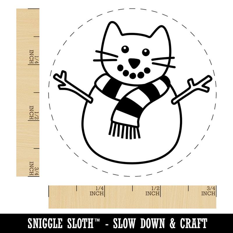 Snowman Cat Christmas Self-Inking Rubber Stamp for Stamping Crafting Planners