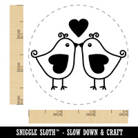 Sweet Kissing Birds Love Self-Inking Rubber Stamp for Stamping Crafting Planners