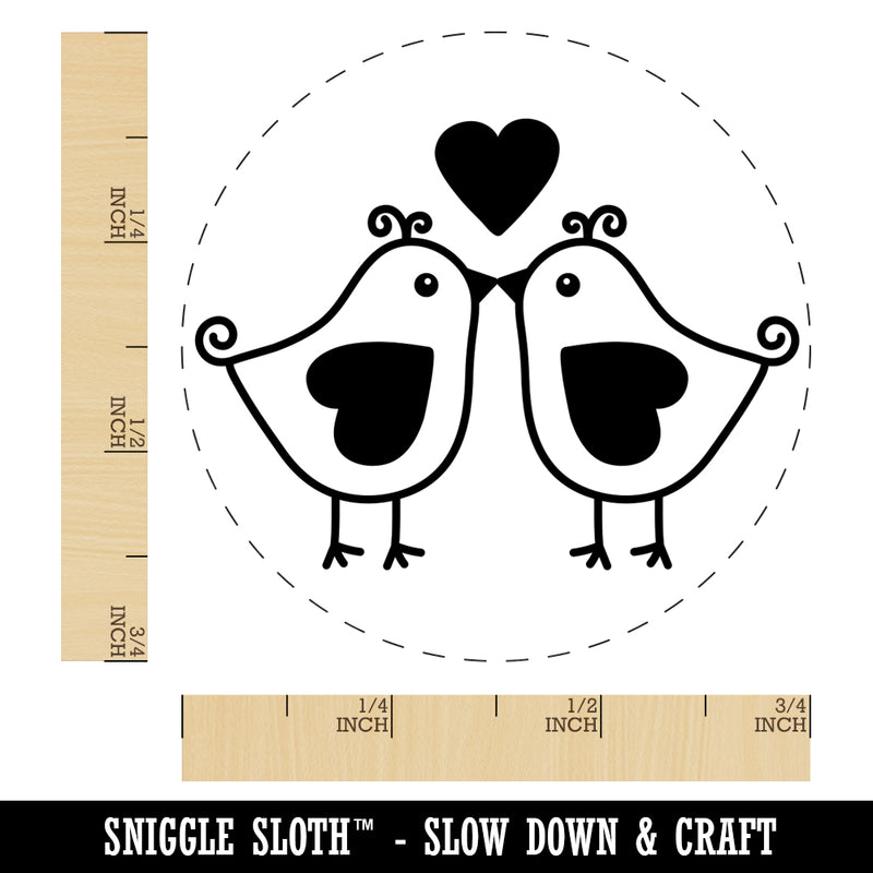 Sweet Kissing Birds Love Self-Inking Rubber Stamp for Stamping Crafting Planners