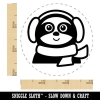 Winter Sloth with Ear Muffs and Scarf Self-Inking Rubber Stamp for Stamping Crafting Planners