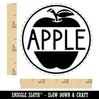 Apple Text with Image Flavor Scent Self-Inking Rubber Stamp for Stamping Crafting Planners