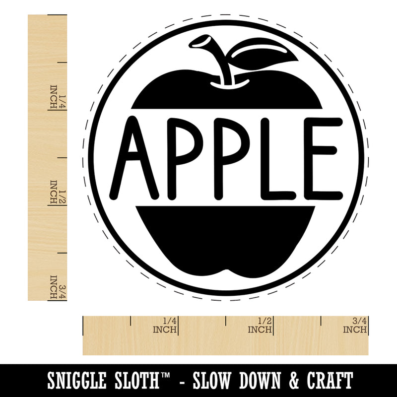 Apple Text with Image Flavor Scent Self-Inking Rubber Stamp for Stamping Crafting Planners