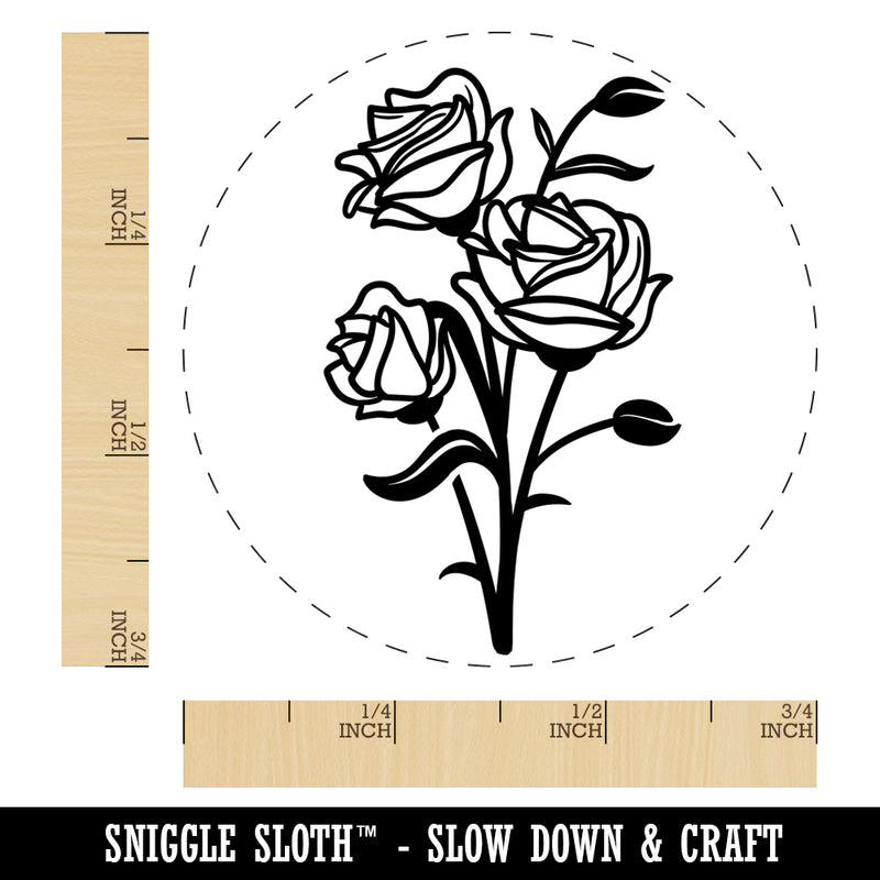 Bundle of Wild Roses Self-Inking Rubber Stamp for Stamping Crafting Planners