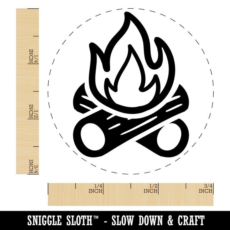 Campfire Cartoon Self-Inking Rubber Stamp for Stamping Crafting Planners