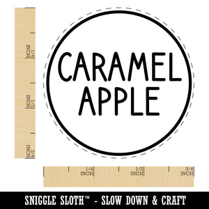 Caramel Apple Flavor Scent Rounded Text Self-Inking Rubber Stamp for Stamping Crafting Planners