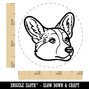 Cardigan Welsh Corgi Head Self-Inking Rubber Stamp for Stamping Crafting Planners