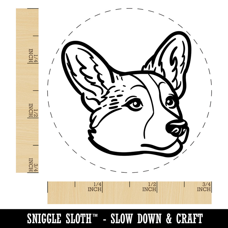 Cardigan Welsh Corgi Head Self-Inking Rubber Stamp for Stamping Crafting Planners