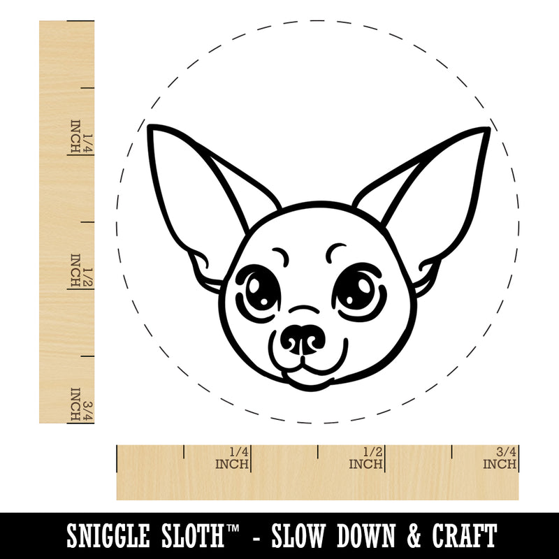 Chihuahua Dog Head Self-Inking Rubber Stamp for Stamping Crafting Planners